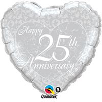 Buy & Send Happy 25th Anniversary 18 inch Foil Balloon