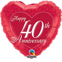 Buy & Send Happy 40th Anniversary 18 inch Foil Balloon