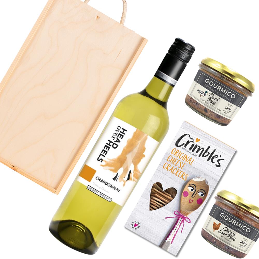 Head over Heels Chardonnay And Pate Gift Box