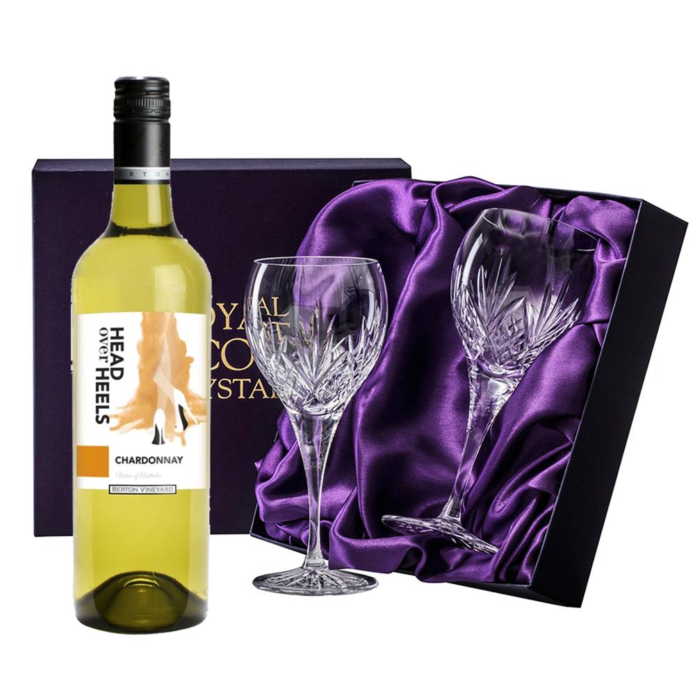 Head over Heels Chardonnay, With Royal Scot Wine Glasses