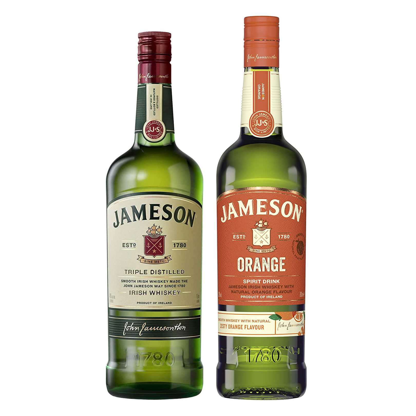 Jameson Triple Distilled and Orange Whiskey (2x70cl)