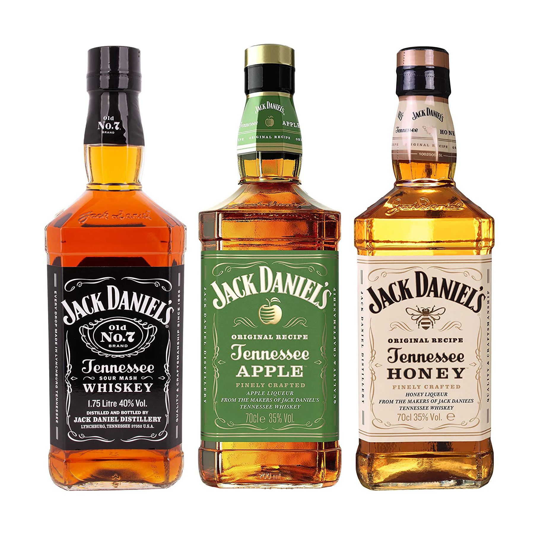 Jack Daniels Trio Apple, Honey, No7 (3x70cl)