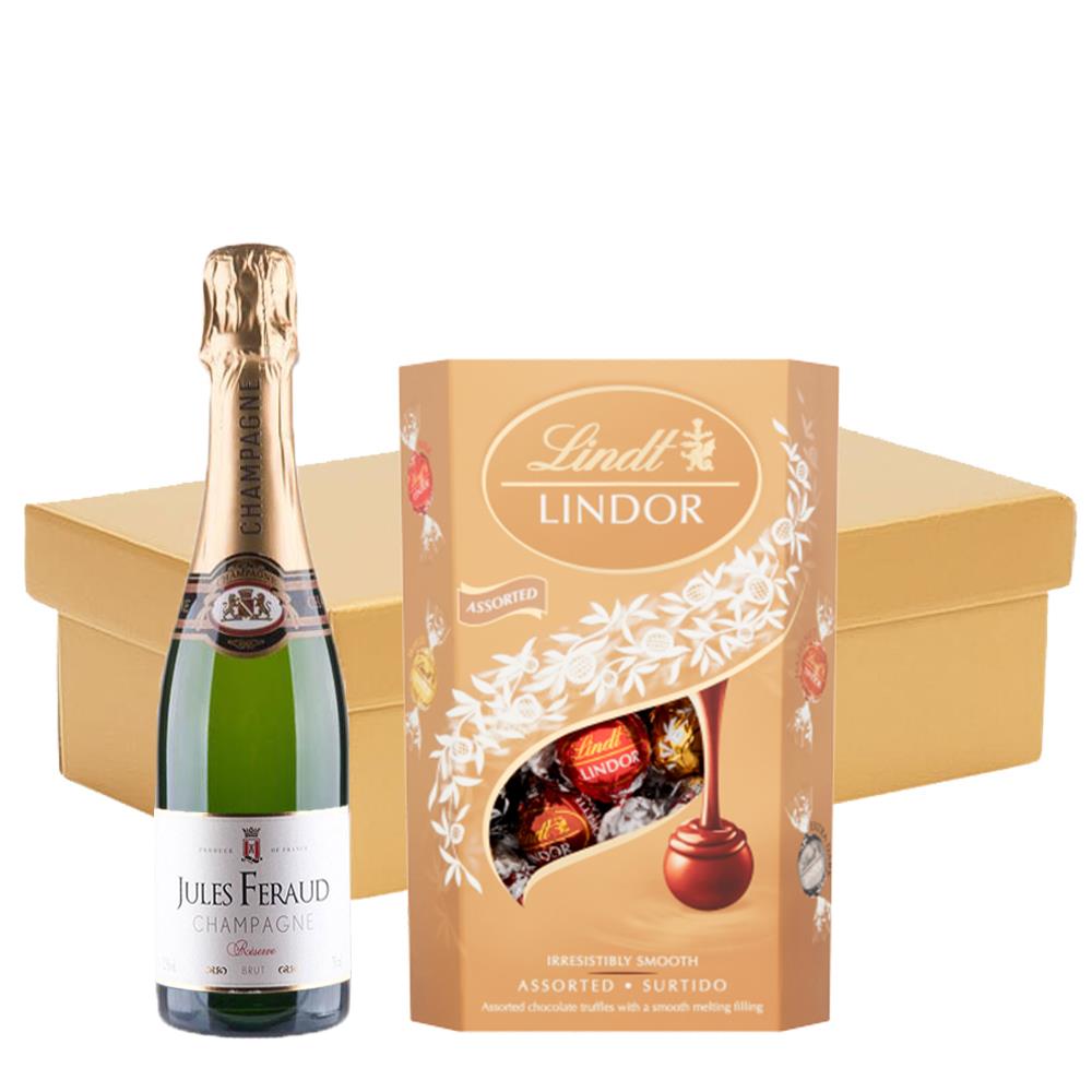 Jules Feraud Brut Champagne Half Bottle 37.5cl And Chocolates In Gift Hamper