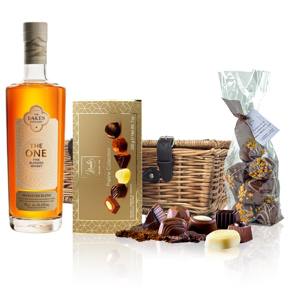 Lakes The One Signature Blended Whisky 70cl And Chocolates Hamper