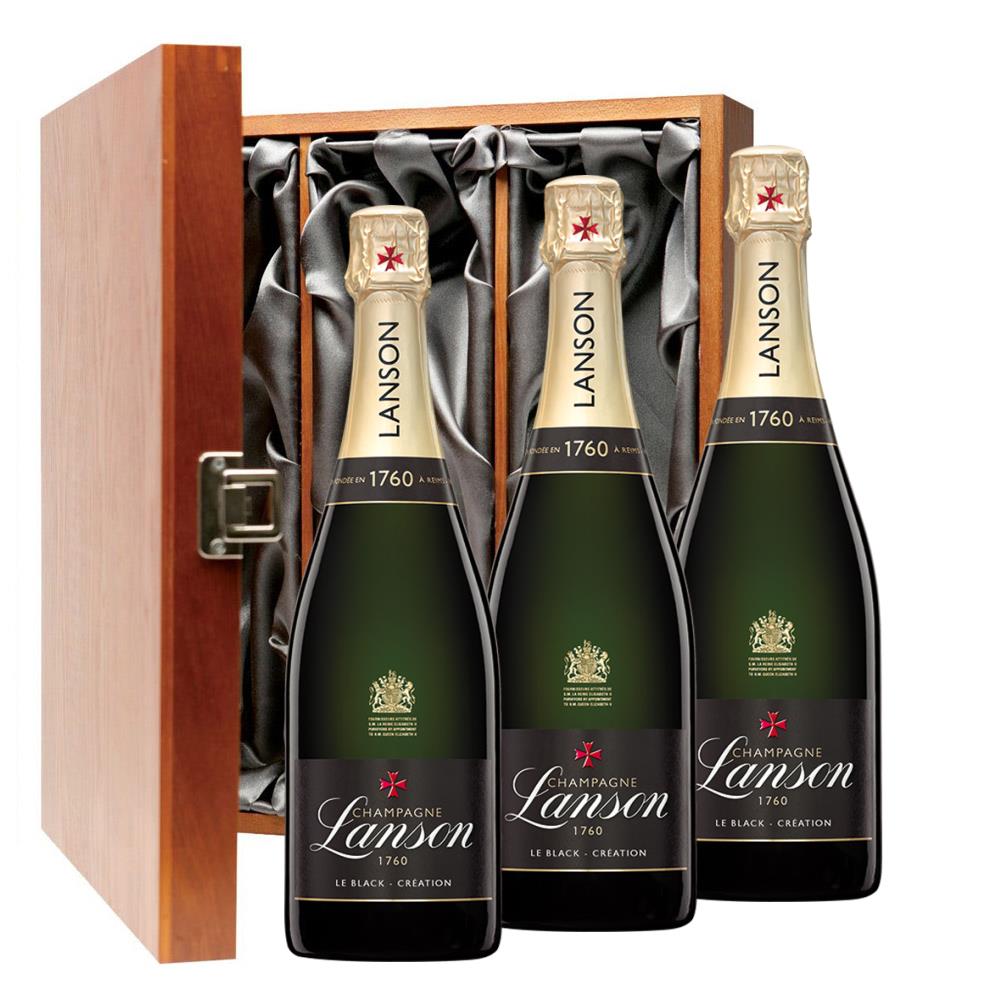 Lanson Le Black Label Brut 75cl Trio Luxury Gift Boxed Champagne