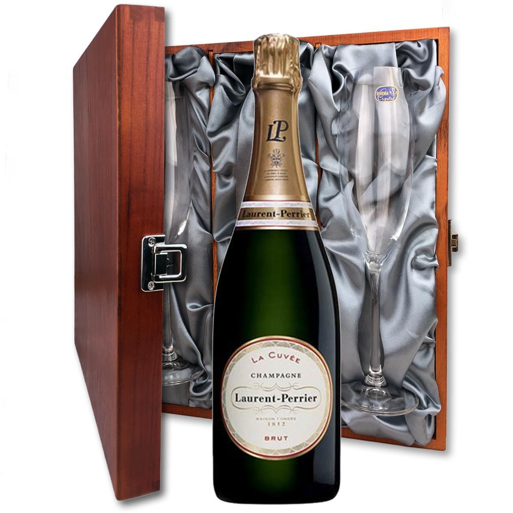 Laurent Perrier La Cuvee, NV, 75cl And Flutes In Luxury Presentation Box