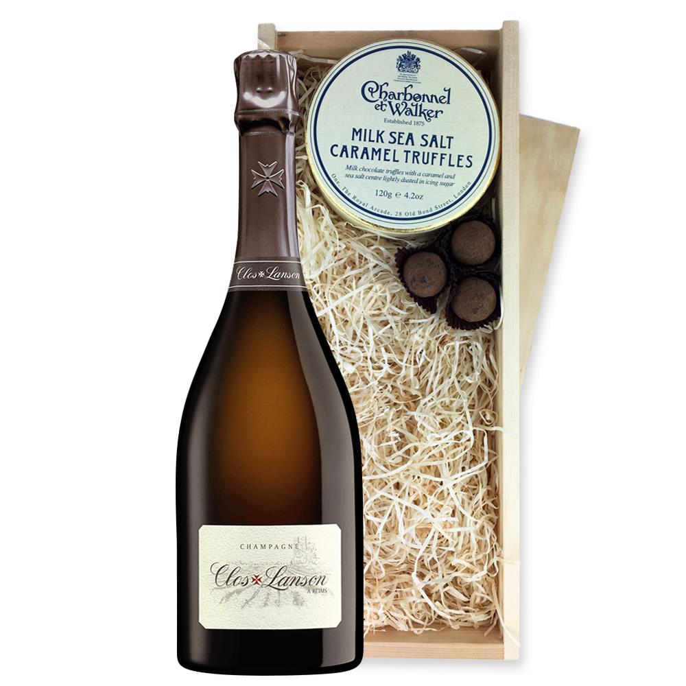 Le Clos Lanson Vintage 2006 Champagne 75cl And Milk Sea Salt Charbonnel Chocolates Box