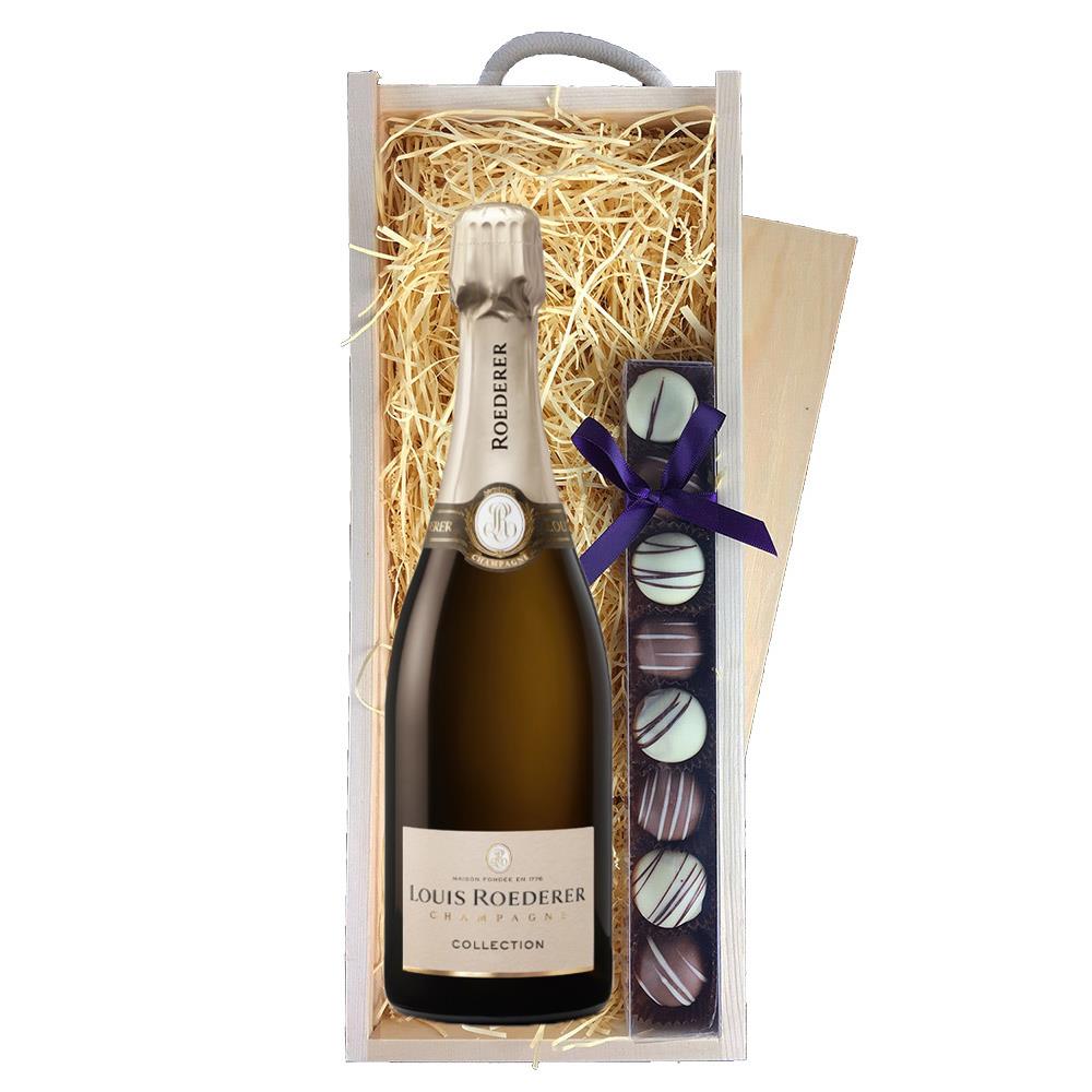 Louis Roederer Collection 242 Champagne 75cl And Truffles, Wooden Box