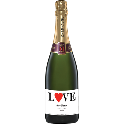 View Personalised Champagne - Love Label And Chocolates Hamper number 1