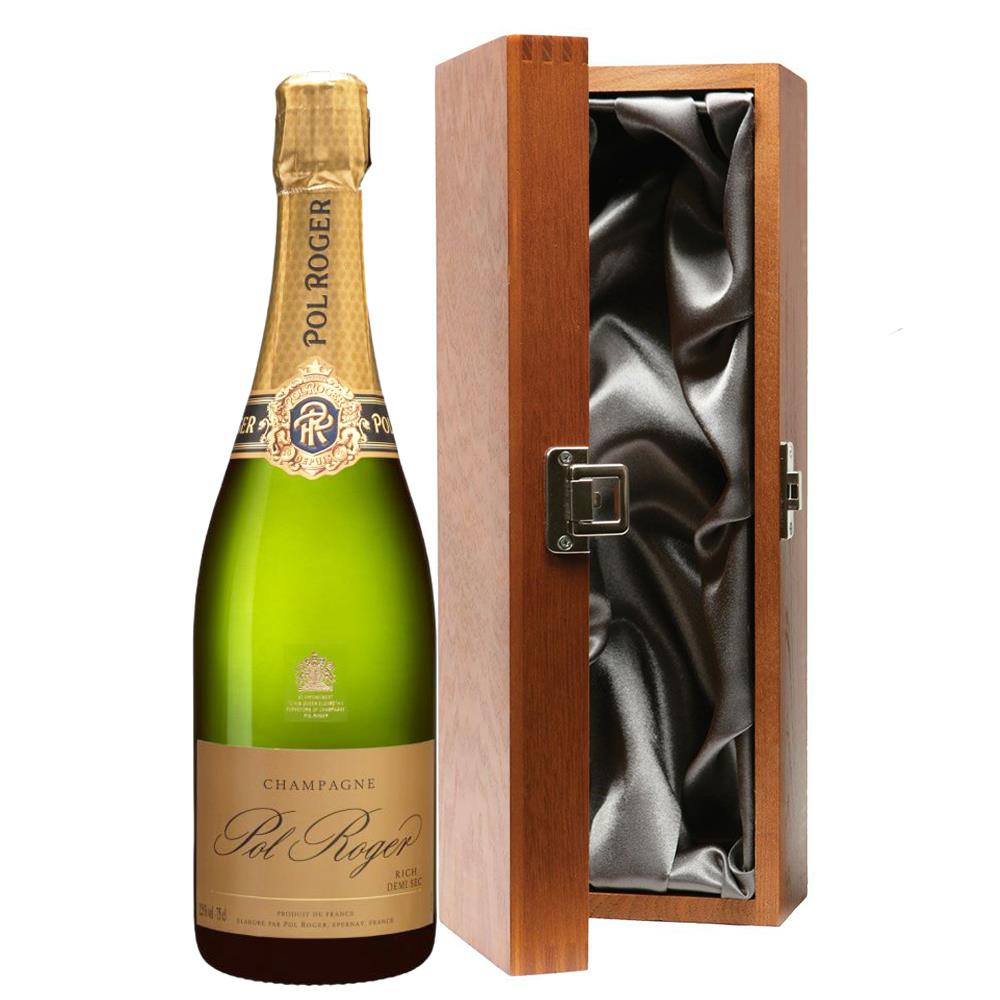 Luxury Gift Boxed Pol Roger Rich Demi Sec Champagne 75cl