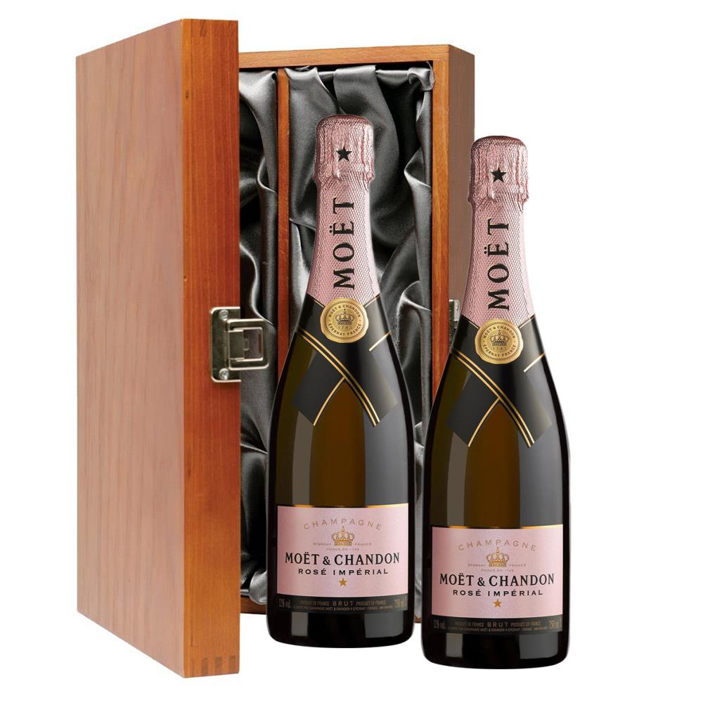 Moet &amp; Chandon Rose 75cl Twin Luxury Gift Boxed Champagne (2x75cl)