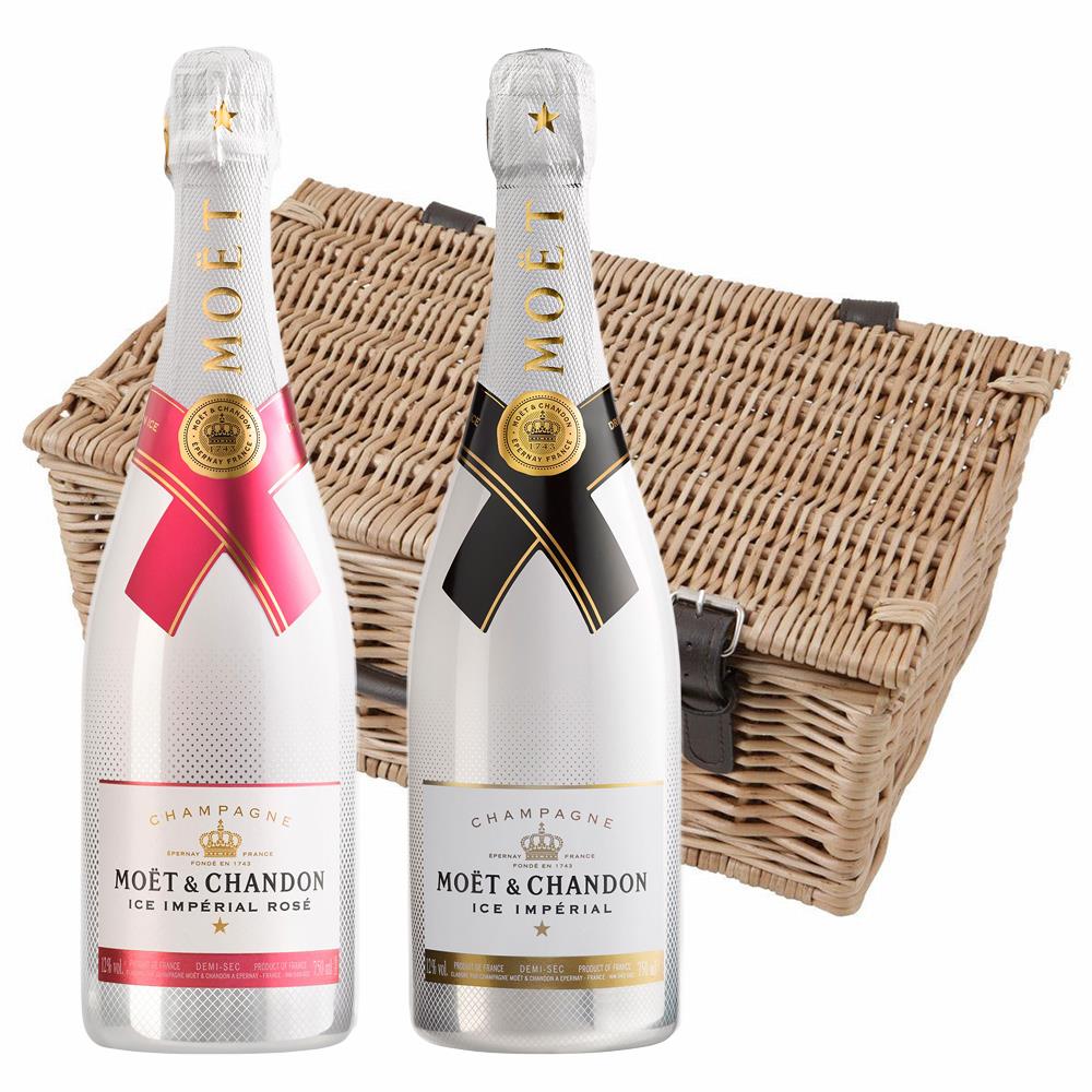 Moet Ice White and Moet Ice White Rose Duo Hamper (2x75cl)