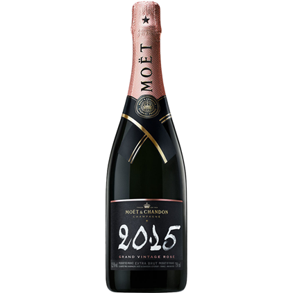View Moet & Chandon Vintage Rose 2015 Champagne 75cl in Burgundy Presentation Set With Flutes number 1