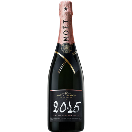 View Moet & Chandon Vintage Rose 2015 Champagne 75cl in Burgundy Presentation Set With Flutes number 1