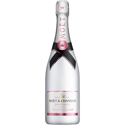 View Moet and Chandon Ice Imperial Rose 75cl in Burgundy Presentation Set With Flutes number 1