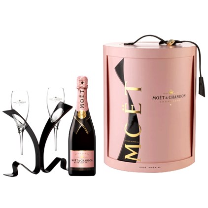 View Moet Rose Unfurl Tie Stand & Glass Set number 1