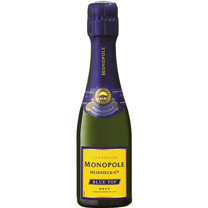 View Mini Monopole Blue Top Brut 20cl And Chocolates In Gift Hamper number 1