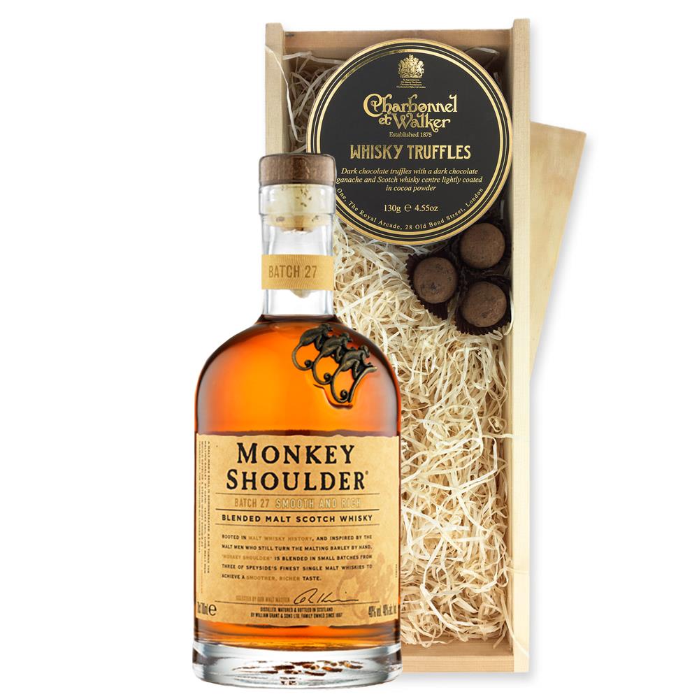 Monkey Shoulder Whisky 70cl And Whisky Charbonnel Truffles Chocolate Box