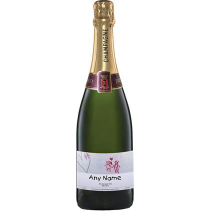 View Personalised Champagne - Wall Art Label And Flutes In Luxury Presentation Box number 1
