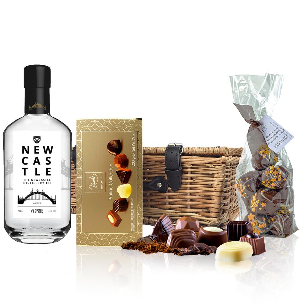 Newcastle Gin 70cl And Chocolates Hamper
