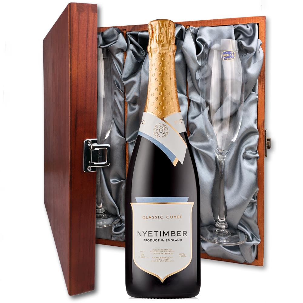 Nyetimber Classic Cuvee 75cl And Flutes In Luxury Presentation Box