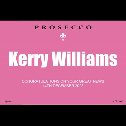 View Personalised Prosecco - Pink Label And Chocolates Hamper number 1