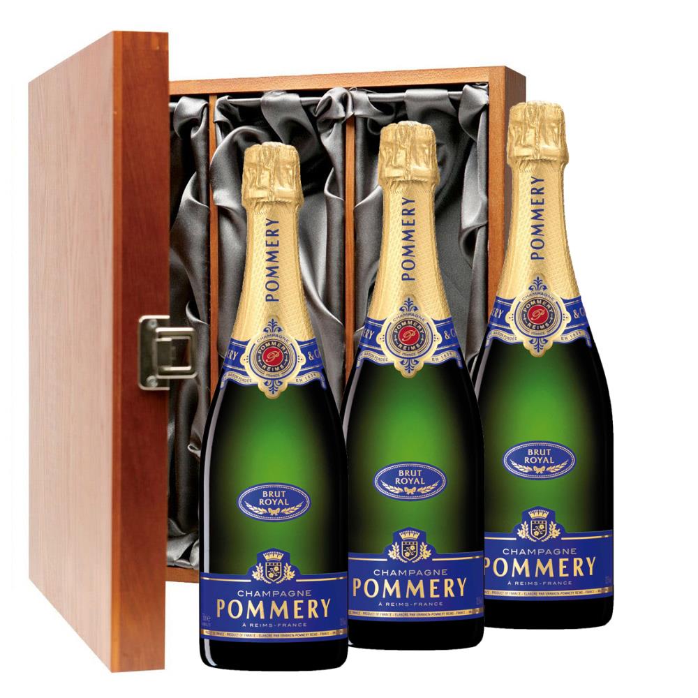Pommery Brut Royal Champagne 75cl Trio Luxury Gift Boxed Champagne