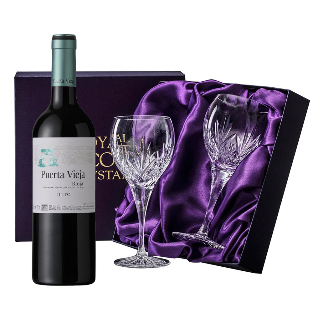 Puerta Vieja Rioja Tinto, With Royal Scot Wine Glasses