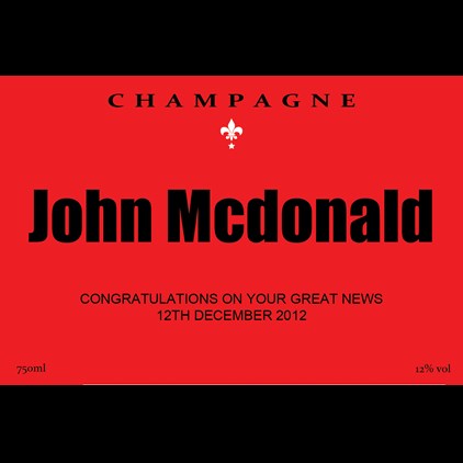 View Personalised Champagne - Red Label And Flutes In Luxury Presentation Box number 1