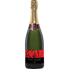 View Personalised Champagne - Red Rose Label And Flutes In Luxury Presentation Box number 1