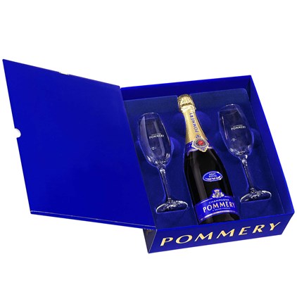 View Pommery Brut Royal Champagne Gift Pack With 2 Flutes 75cl number 1