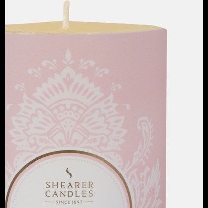 View Amber Blush Pillar Candle By Shearer Candles number 1