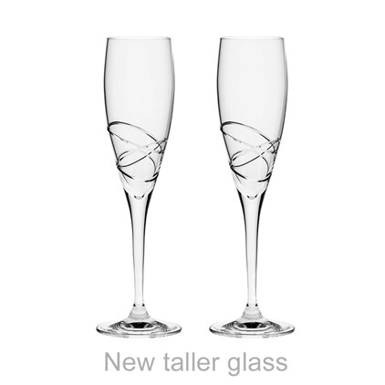 View Skye 2 Champagne Flutes 250mm (Presentation Boxed) Royal Scot Crystal number 1