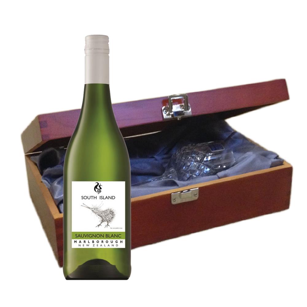 South Island Sauvignon Blanc In Luxury Box With Royal Scot Wine Glass