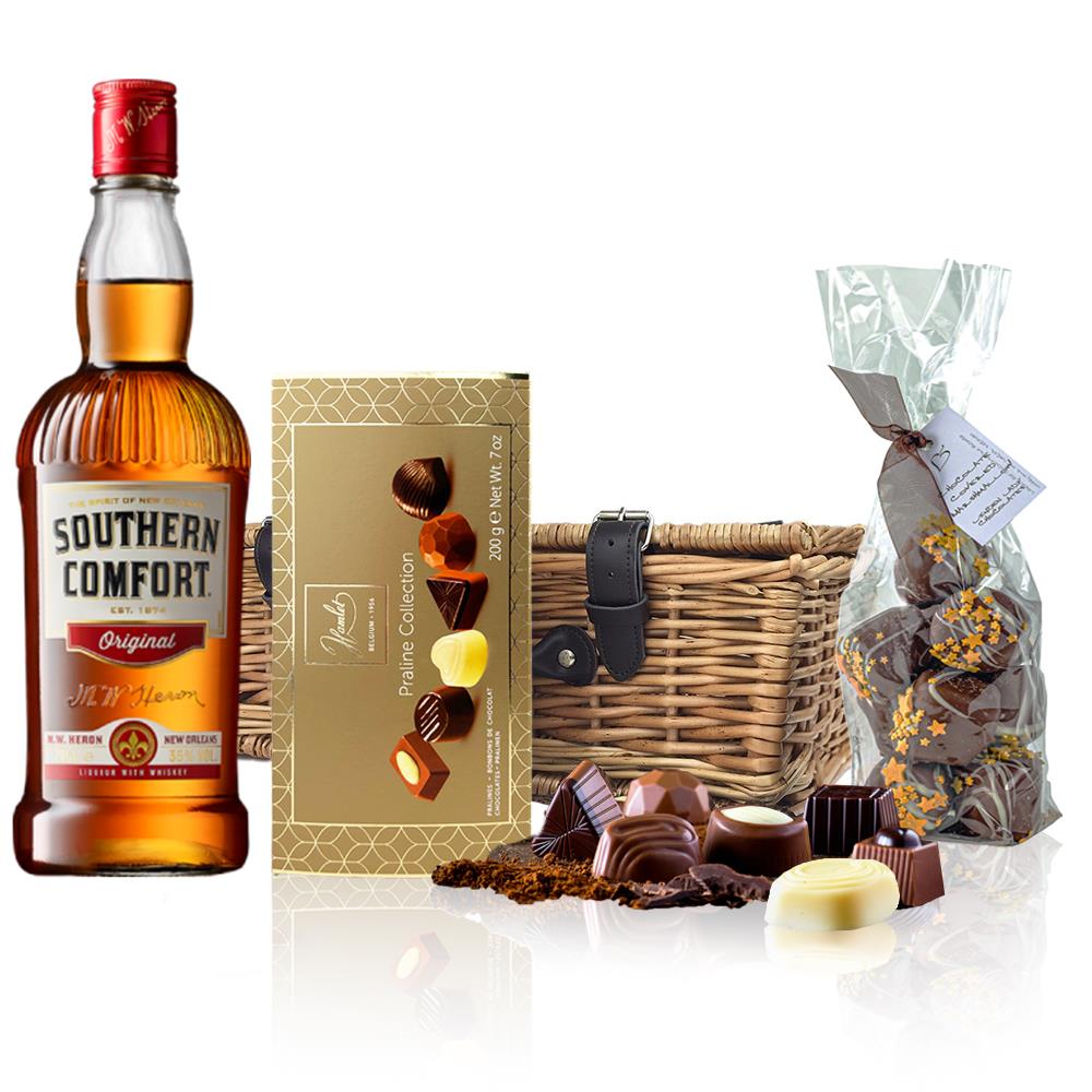 Southern Comfort 70cl And Chocolates Hamper