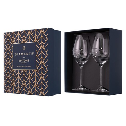 View Diamante Spiral Wine Glasses Adorned with Swarovski® Crystals – Set of 2 number 1