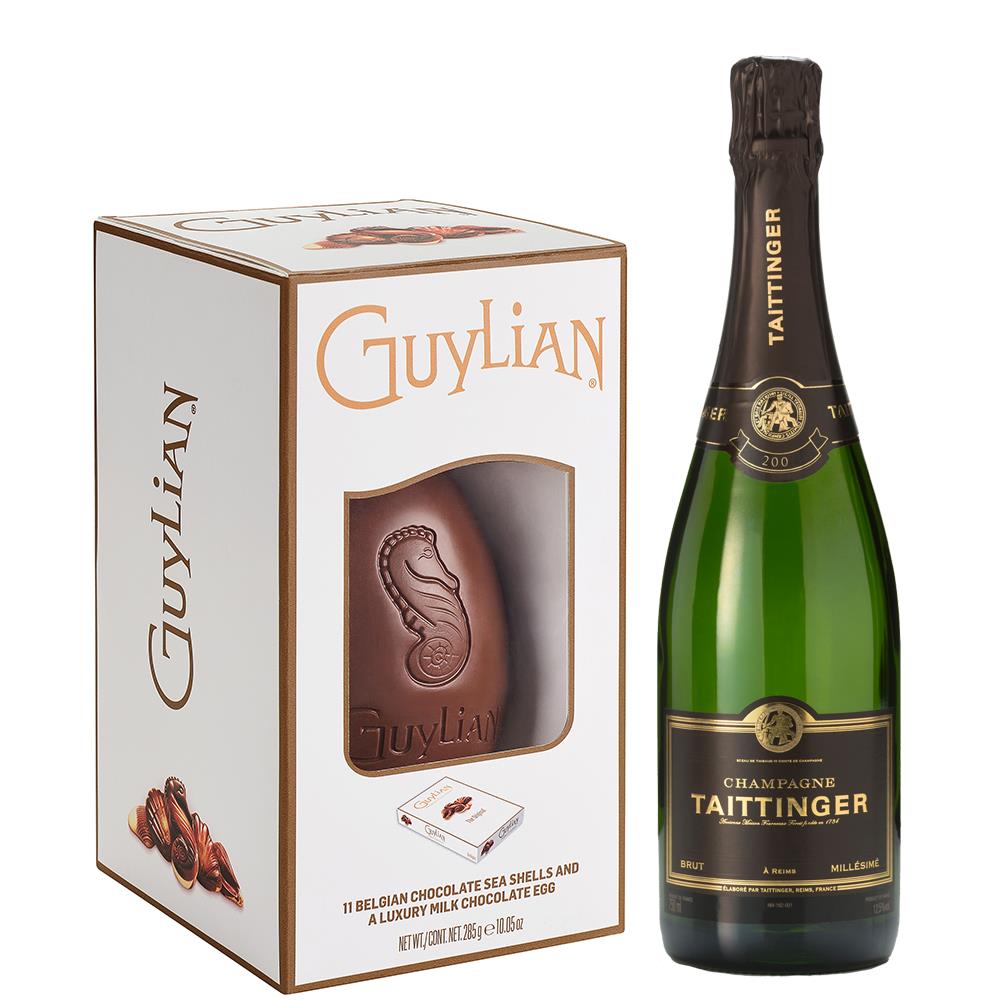 Taittinger Brut Vintage Champagne 2014 75cl And Guylian Chocolate Easter Egg 285g