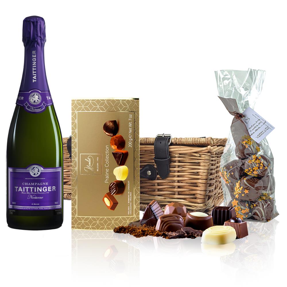 Taittinger Nocturne Champagne 75cl And Chocolates Hamper
