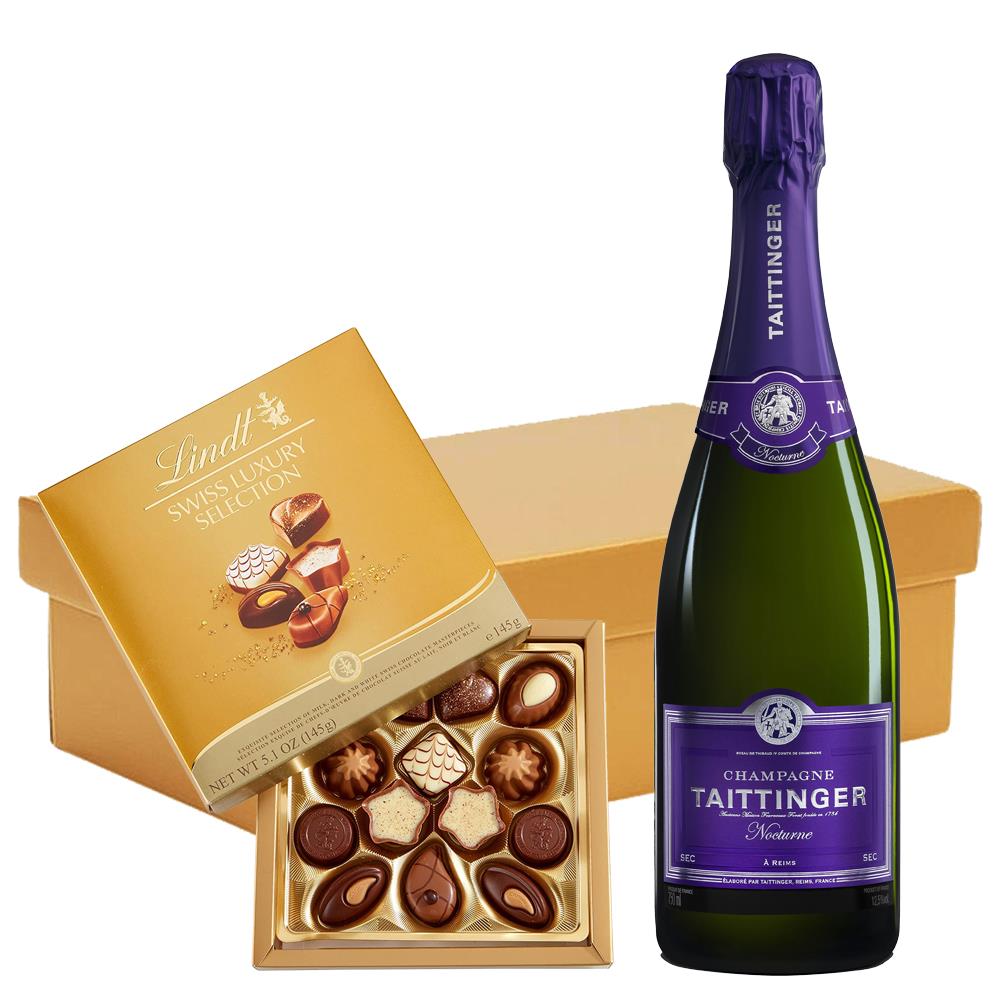 Taittinger Nocturne Champagne 75cl And Lindt Swiss Chocolates Hamper