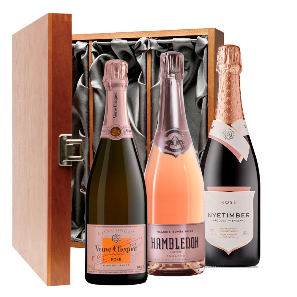 The Anglo-French Rose Collection Trio Luxury Gift Boxed Champagne