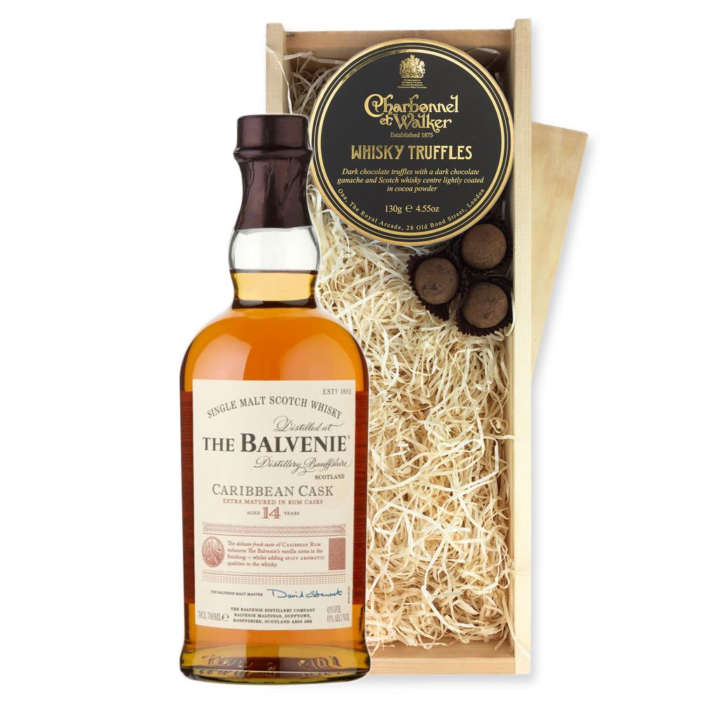 The Balvenie Caribbean Cask 14 YO Whisky And Whisky Charbonnel Truffles Chocolate Box