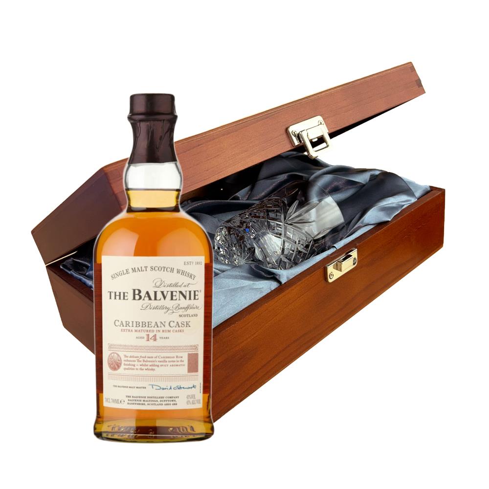 The Balvenie Caribbean Cask 14 YO Whisky In Luxury Box With Royal Scot Glass