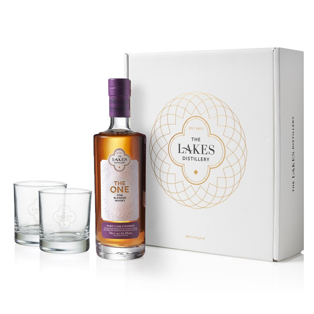 The Lakes The One Port Cask Finish Whisky Gift Pack With Glasses
