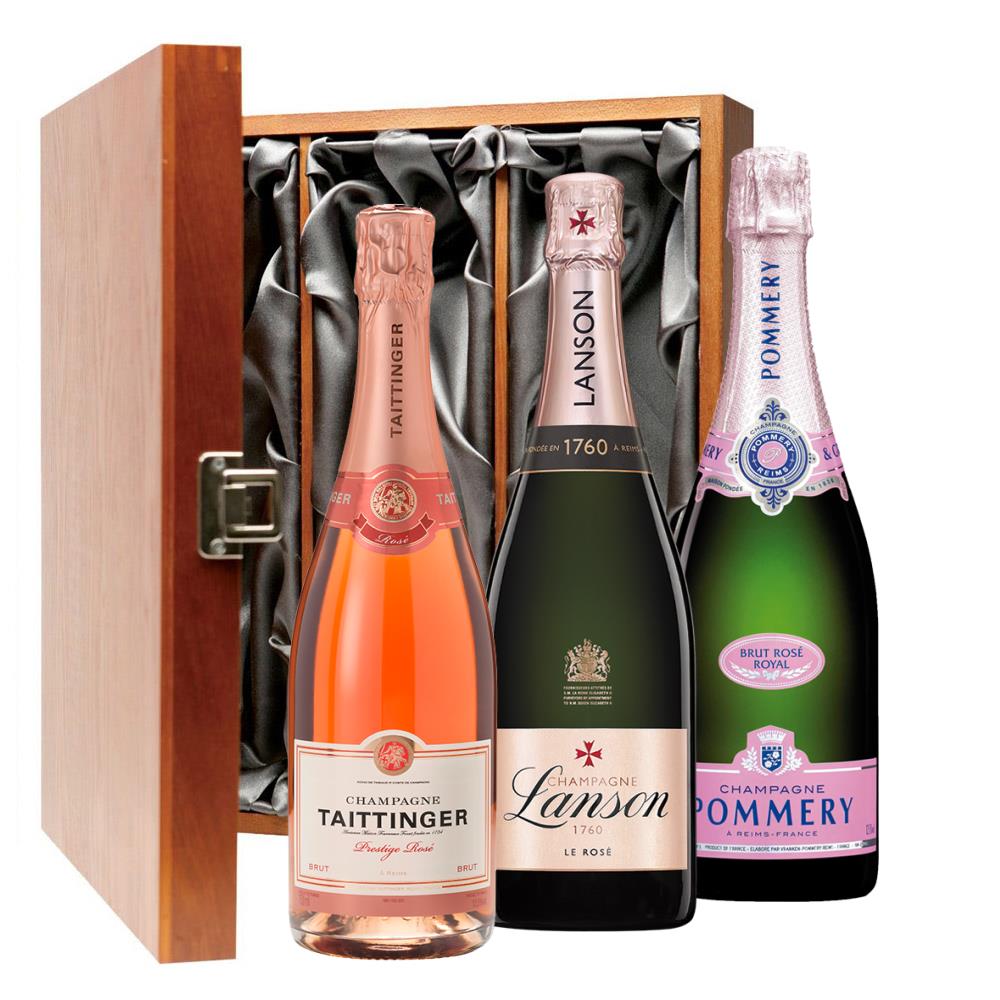 The Rose Champagne Collection Trio Luxury Gift Boxed Champagne