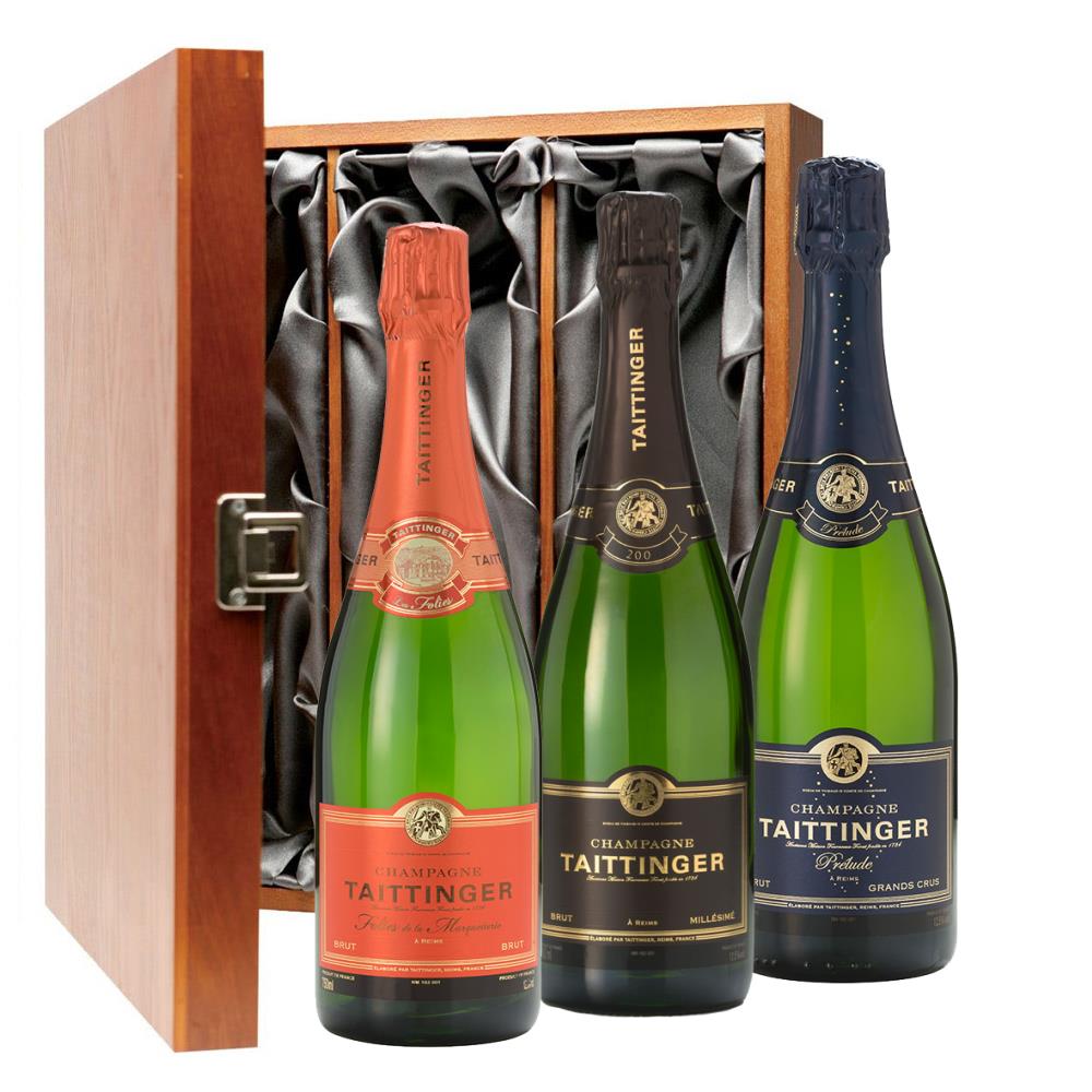 The Taittinger Crue Collection Trio Luxury Gift Boxed Champagne