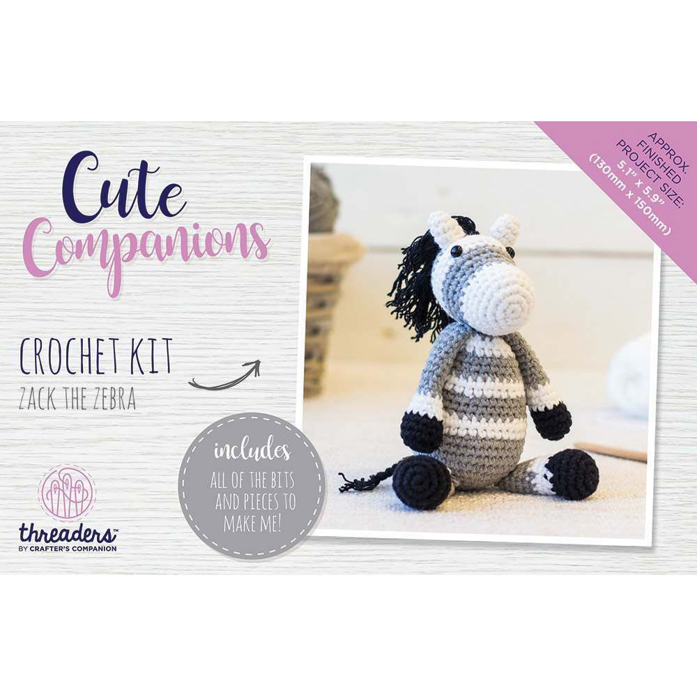 Threaders Cute Companions Crochet Kit - Zack the Zebra