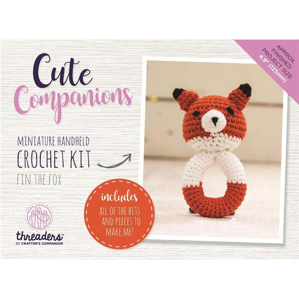 Threaders Cute Companions Crochet Kit - Fin the Fox Miniature Handheld