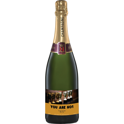 View Personalised Champagne - Cup Label And Chocolates Hamper number 1