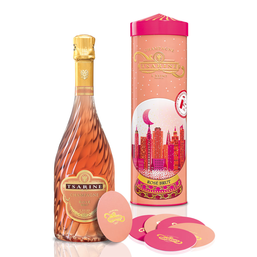 Tsarine Rose Champagne NV 75cl Tin Gift Set Great Price and Home Delivery
