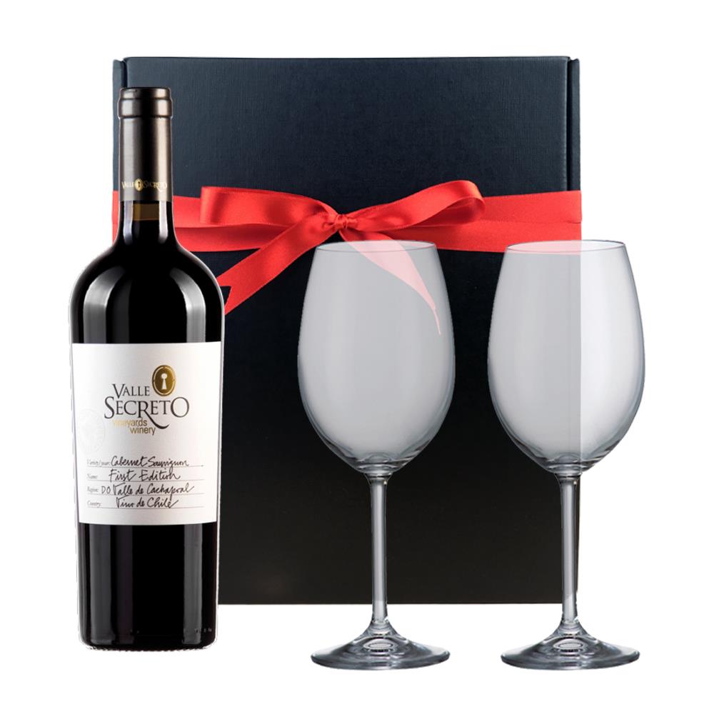 Valle Secreto First Edition Cabernet Sauvignon And Bohemia Glasses In A Gift Box